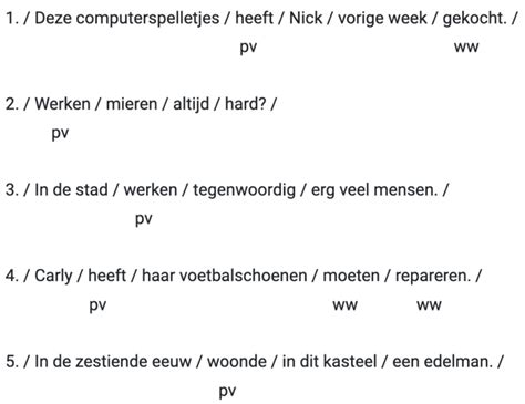 oefeningen lv en mv|Zinsdelen oefenen .